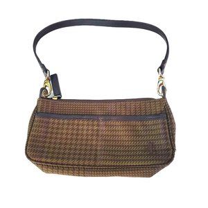 Lauren Ralph Lauren Brown Plaid Wristlet Purse